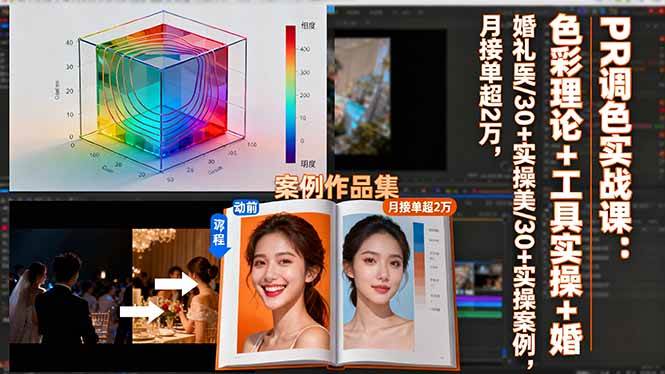 （16336期）PR调色实战课：色彩理论+工具实操+婚礼医美/30+实操案例，月接单超2万-吾爱网创