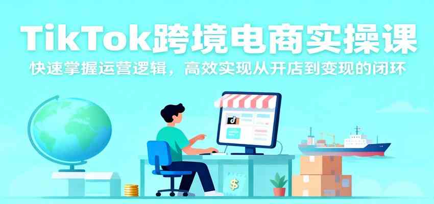TikTok跨境电商实操课，快速掌握运营逻辑，高效实现从开店到变现的闭环-吾爱网创