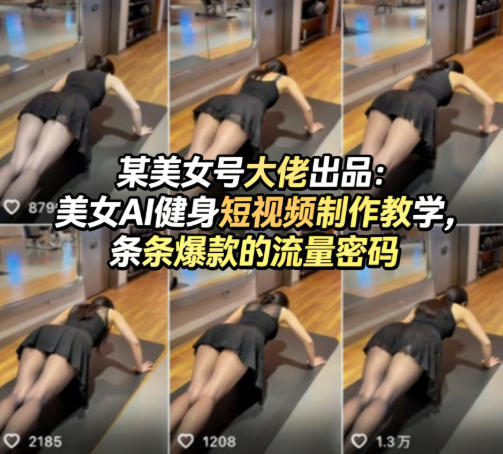某美女号大佬出品：美女AI健身短视频制作教学，条条爆款的流量密码-吾爱网创