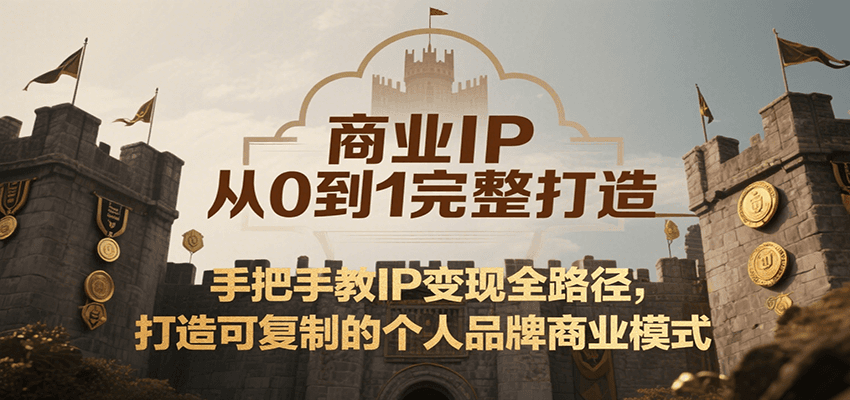 商业IP从0到1完整打造,手把手教IP变现全路径,打造可复制的个人品牌商业模式-吾爱网创