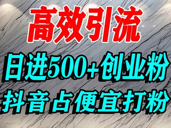 （16679期）怎么打创业粉？抖音利用占便宜心理引流创业粉，单人日引500+精准流量-吾爱网创