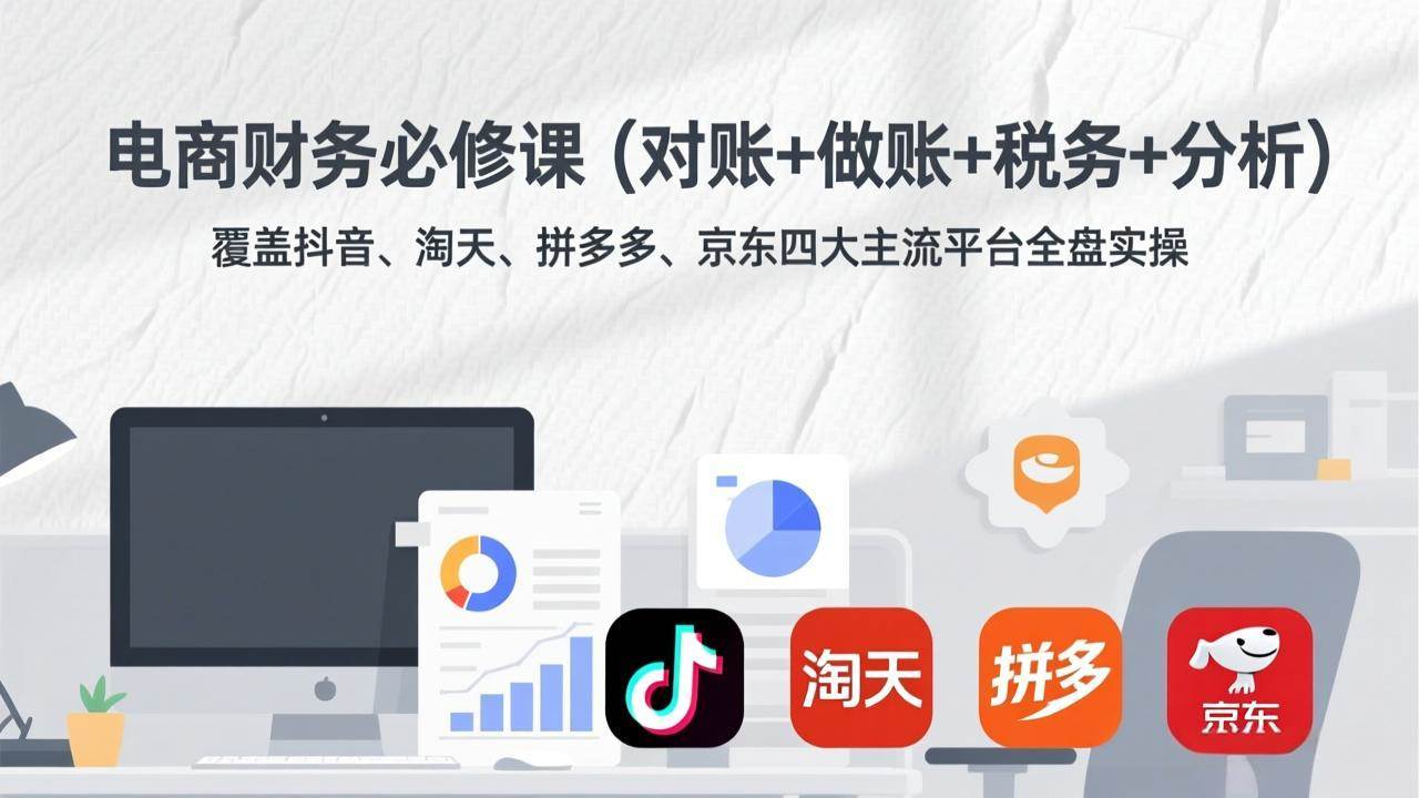 （17390期）电商财务必修课（对账+做账+税务+分析）覆盖抖音、淘天、拼多多、京东四大主流平台全盘实操-吾爱网创