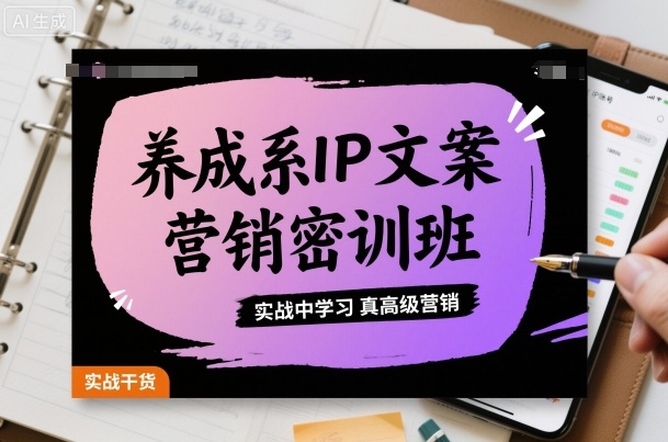 养成系IP文案营销密训班，实战中学习真高级营销-吾爱网创