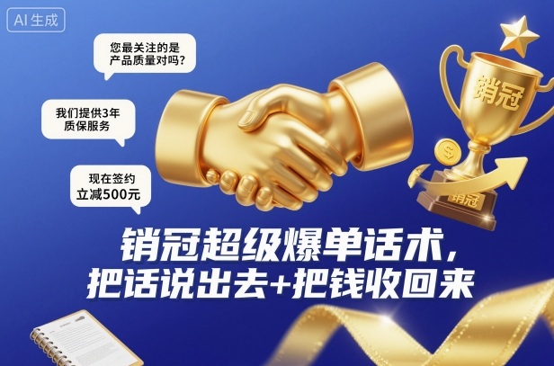 销冠超级爆单话术，把话说出去+把钱收回来-吾爱网创