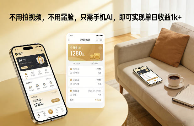 不用拍视频，不用露脸，只需手机AI，即可实现单日收益1k+【揭秘】-吾爱网创