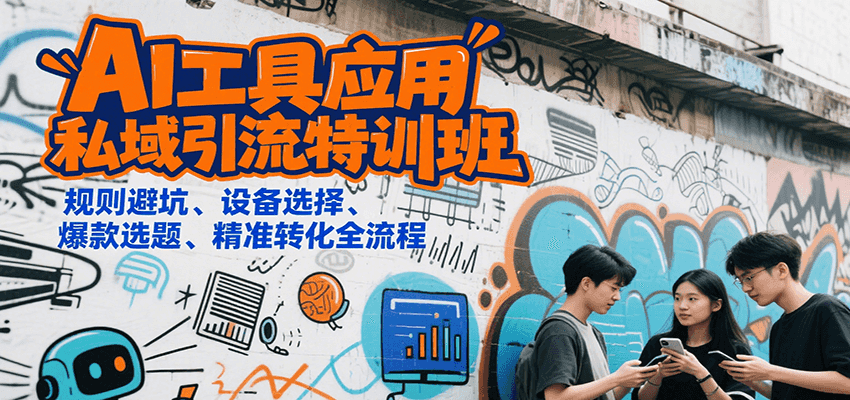 AI工具应用私域引流特训班，规则避坑、设备选择、爆款选题、精准转化全流程-吾爱网创