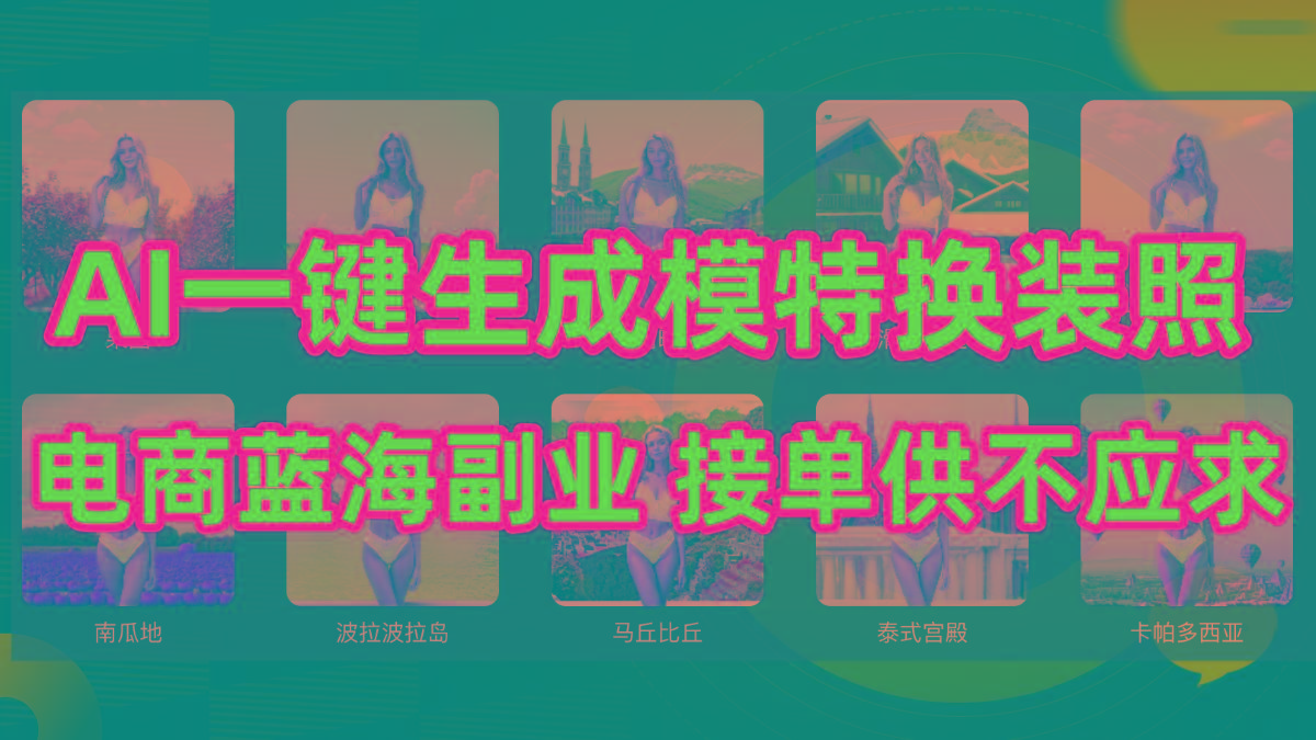 (9616期)AI制作一键生成模特换装照，电商蓝海副业供不应求-吾爱网创