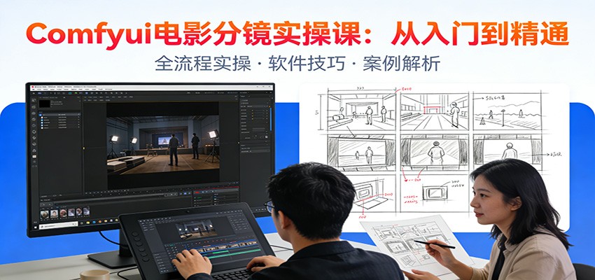 ComfyUI电影分镜实操课：分镜一致性，全流程AI视频制作，零基础也能做专业分镜-吾爱网创