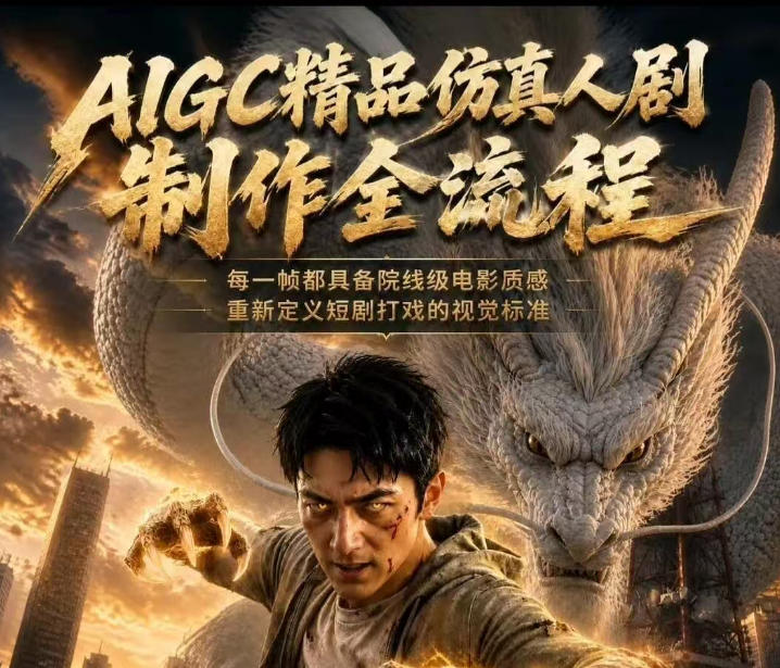AIGC精品仿真人剧豢龙人全流程制作解析2026,国风仿真人创作+打斗剧情+人设编排,一站式AI短剧入门-吾爱网创