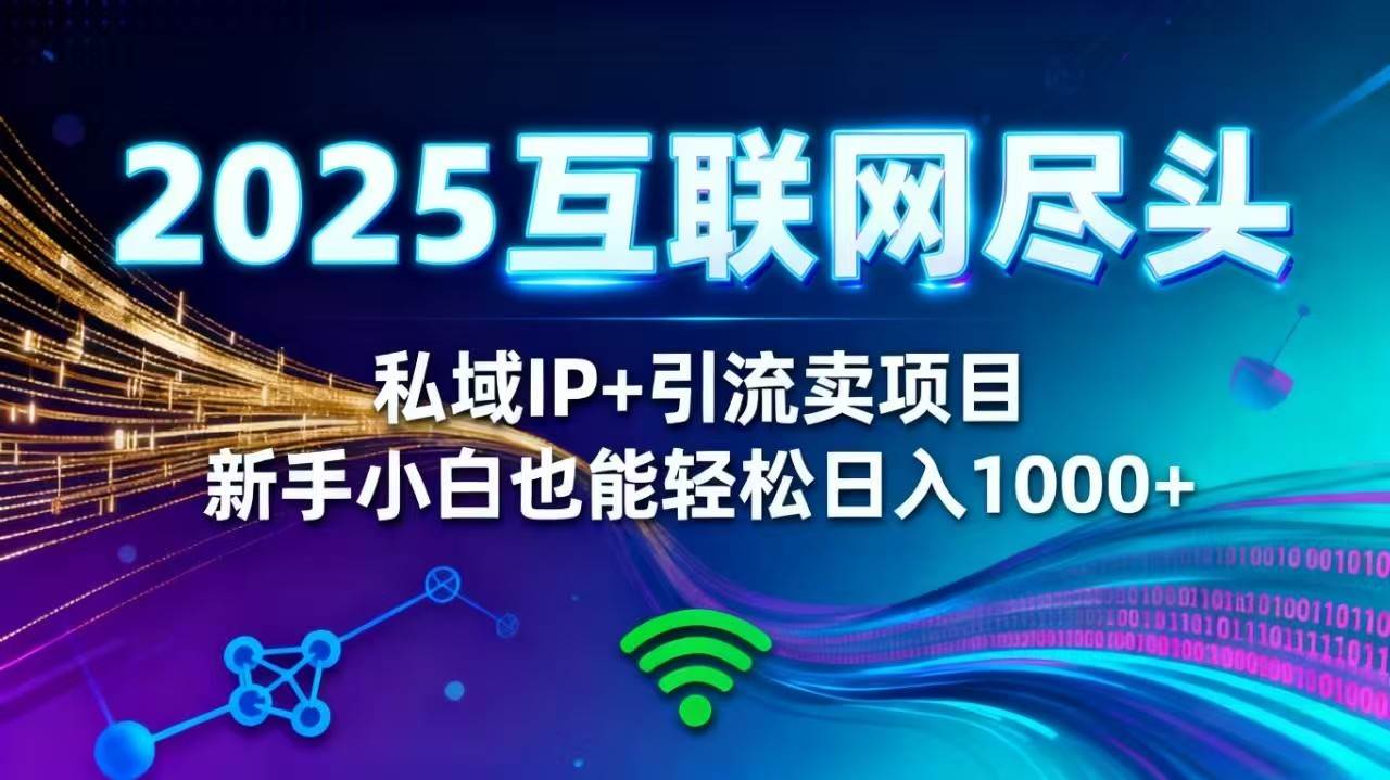 （16485期）2025网创尽头王炸项目！私域 IP + 精准引流，新手小白在家躺赚日入 1000+-吾爱网创