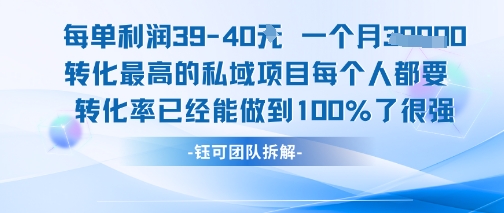 每单利润40一个月7k+转化最高的私域项目，每个人都要的产品转化率已经能做到100%-吾爱网创