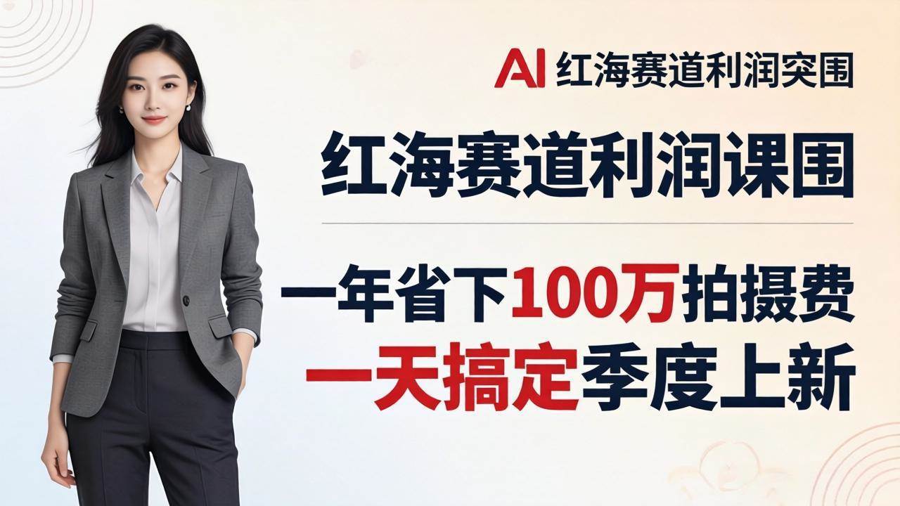（17884期）服装老板AI模特图课：一年省下100万拍摄费，一天搞定季度上新，红海赛道利润突围-吾爱网创