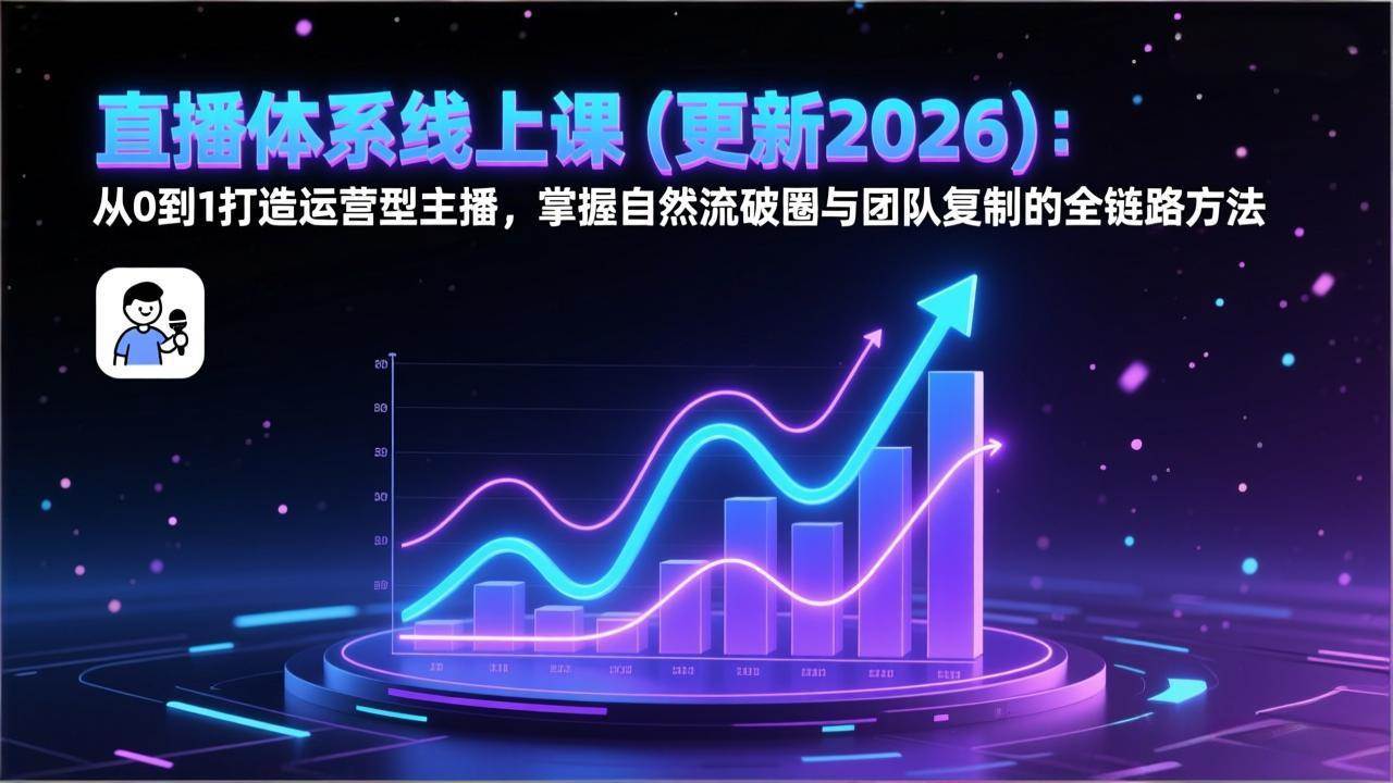 （17383期）直播体系线上课(更新2月)：从0到1打造运营型主播，掌握自然流破圈与团队复制的全链路方法-吾爱网创