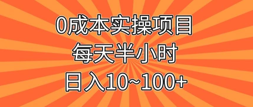 0成本实操项目，每天半小时，日入10~100+-吾爱网创