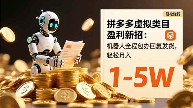 （16529期）拼多多虚拟类目盈利新招：机器人全程包办回复发货，轻松月入 1-5W-吾爱网创
