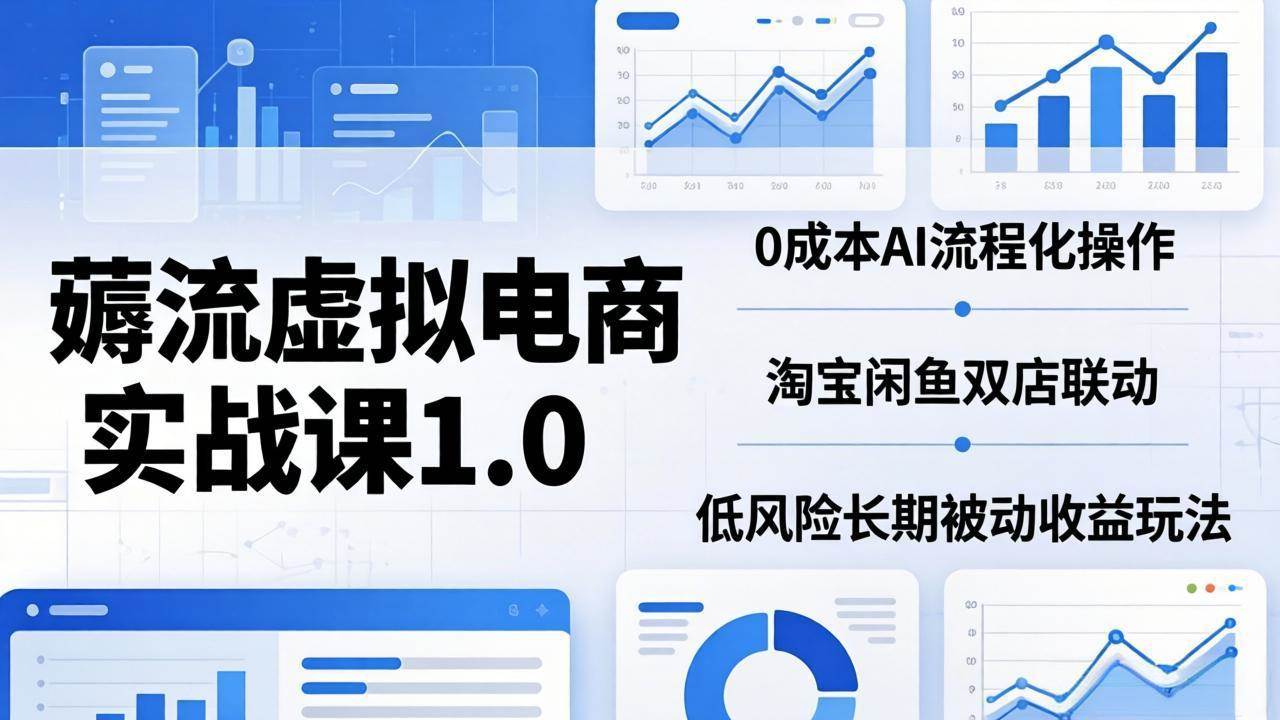 （18170期）薅流虚拟电商实战课1.0：0成本AI流程化操作，淘宝闲鱼双店联动，低风险长期被动收益玩法-吾爱网创