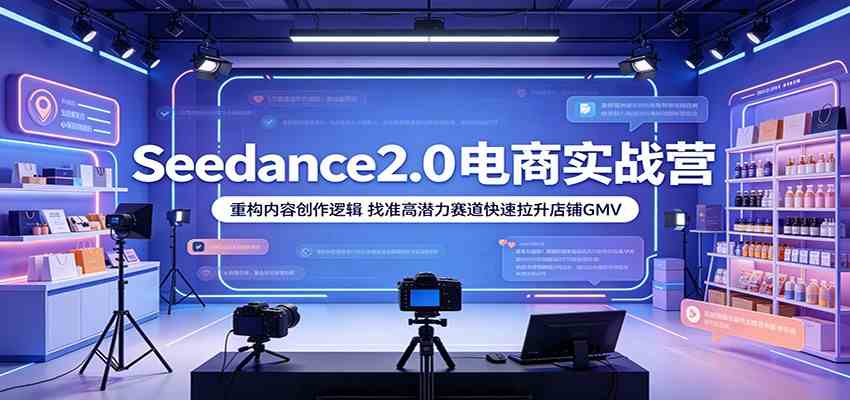 Seedance2.0电商实战营：重构内容创作逻辑，找准高潜力赛道快速拉升店铺GMV-吾爱网创