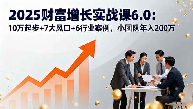 (16004期)2025财富增长实战课6.0:10万起步+7大风口+6行业案例,小团队年入200万-吾爱网创