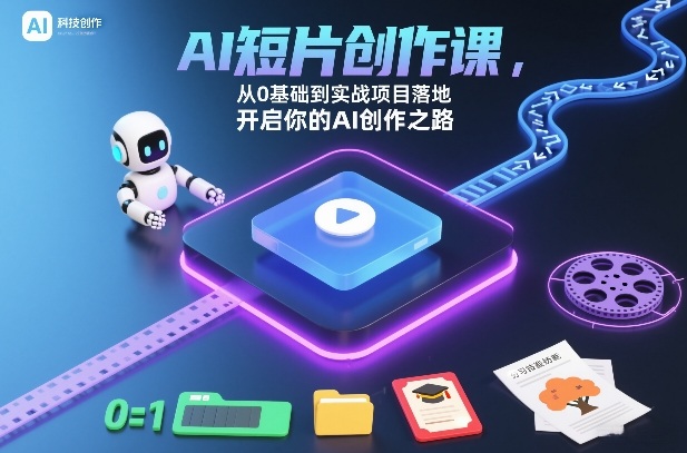 AI短片创作课，从0基础到实战项目落地，开启你的AI创作之路-吾爱网创