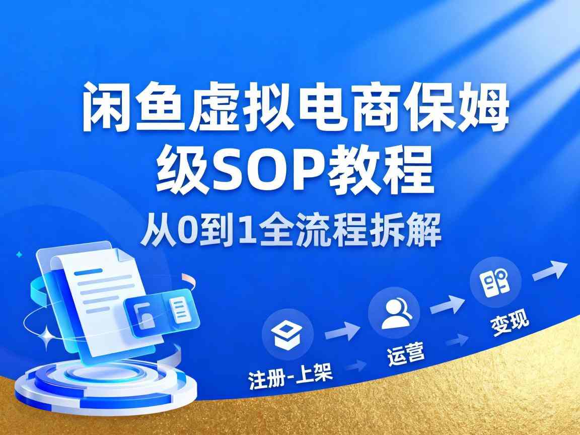 闲鱼虚拟电商，月入轻松过1W，保姆级SOP教程-吾爱网创