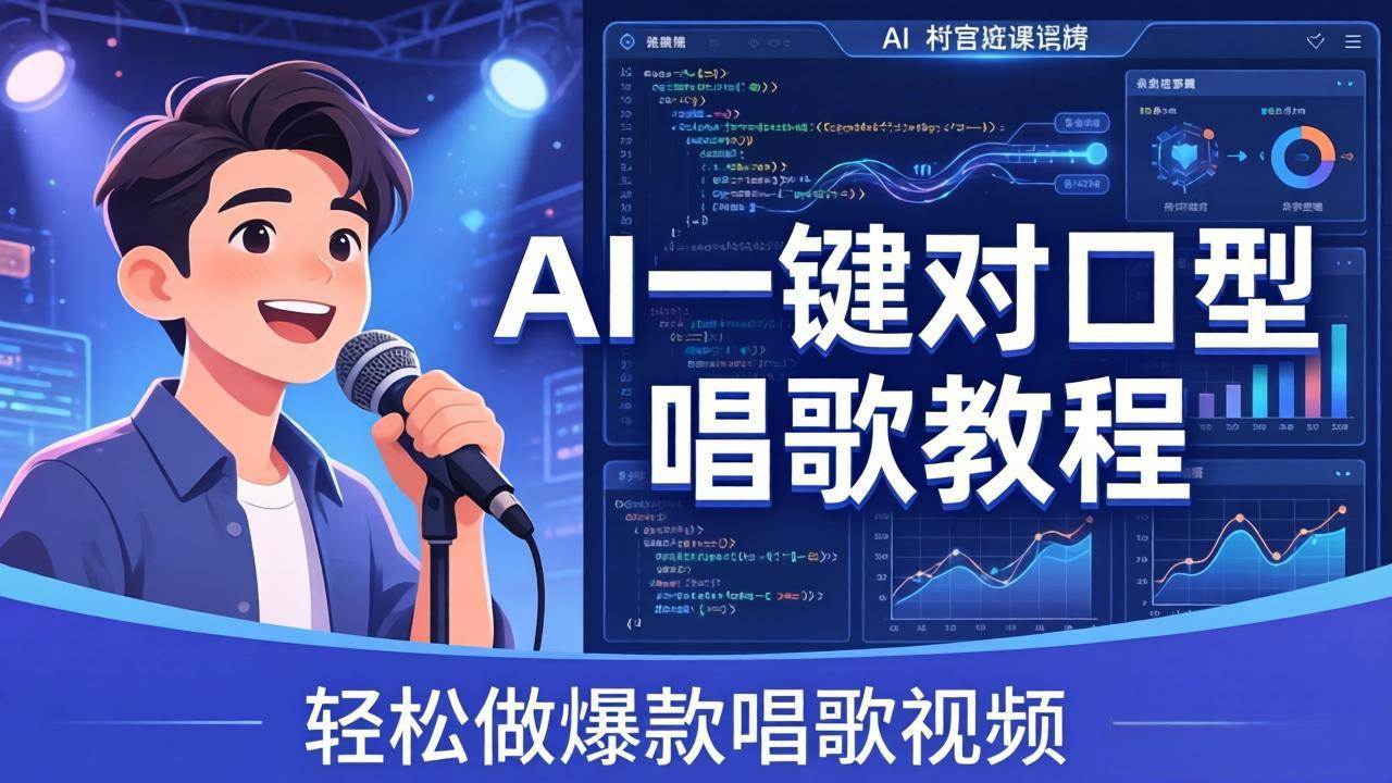 （18118期） AI一键对口型唱歌教程：零基础也能学，素材准备+模型训练+音色转换，轻松做爆款唱歌视频-吾爱网创