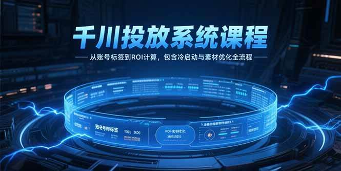 （15263期）千川投放系统课程，从账号标签到ROI计算，包含冷启动与素材优化全流程-吾爱网创
