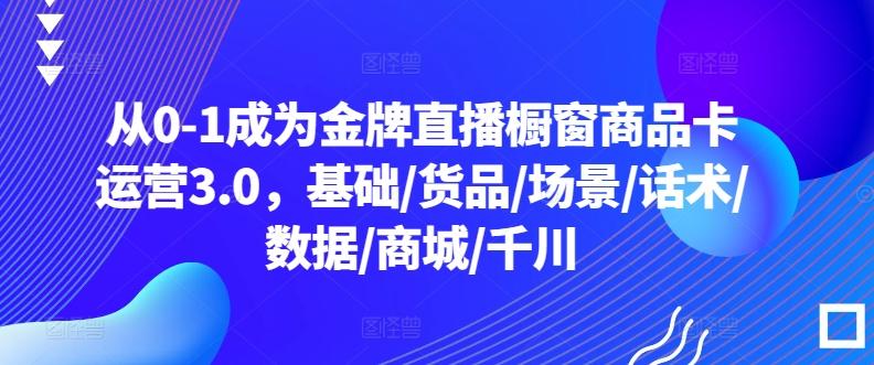 从0-1成为金牌直播橱窗商品卡运营3.0，基础/货品/场景/话术/数据/商城/千川-吾爱网创