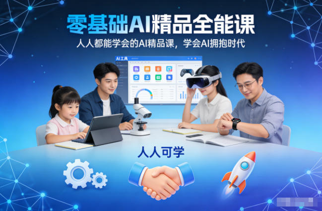 零基础AI精品全能课，人人都能学会的AI精品课，学会AI拥抱时代-吾爱网创