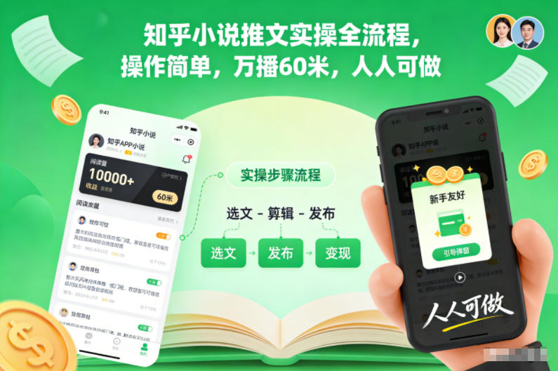 知乎小说推文实操全流程，操作简单，万播60米，人人可做-吾爱网创