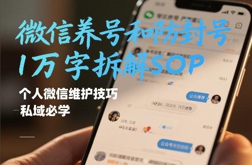 微信养号和防封号1万字拆解SOP，个人微信维护技巧，私域必学【文档】-吾爱网创