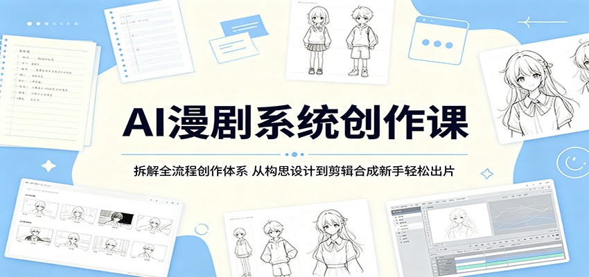 AI漫剧系统创作课:拆解全流程创作体系,从构思设计到剪辑合成新手轻松出片-吾爱网创