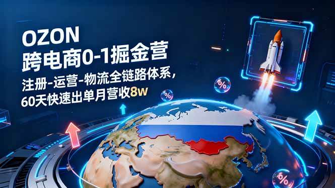（16277期）OZON跨境电商0-1掘金营：注册-运营-物流全链路体系，60天快速出单月营收8w-吾爱网创