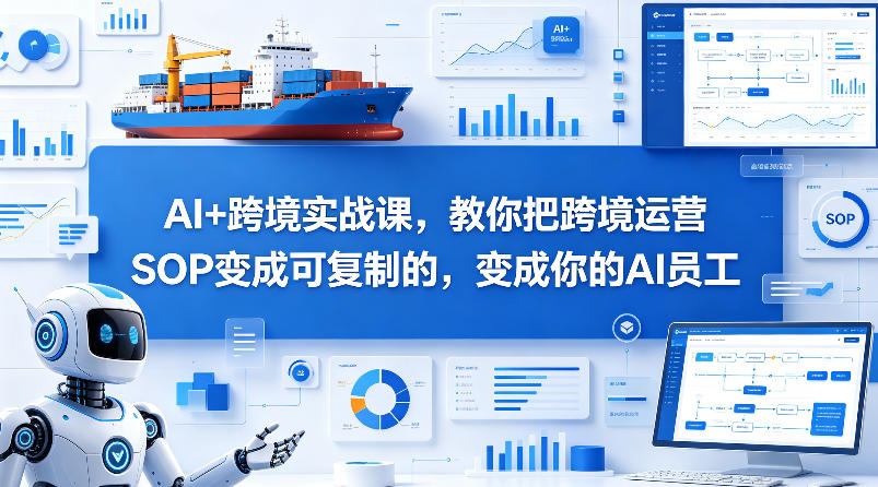 AI+跨境实战课，教你把跨境运营S0变成可复制的，变成你的AI员工-吾爱网创