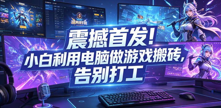 震撼首发!小白利用电脑做游戏搬砖,告别打工【揭秘】-吾爱网创