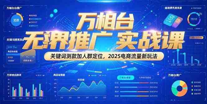 万相台无界推广实战课，关键词测款加人群定位，2025电商流量新玩法-吾爱网创