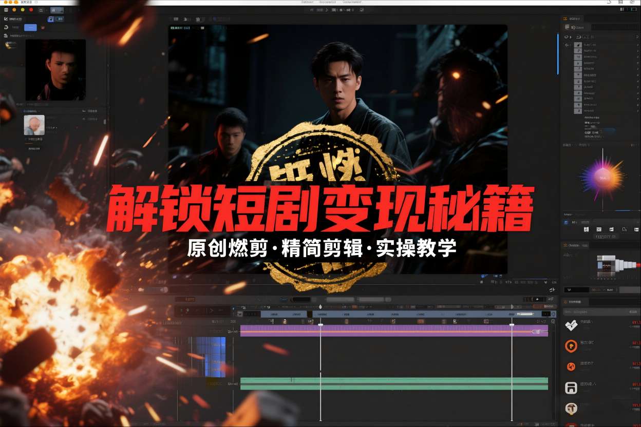 短剧拉新之原创燃剪精简剪辑实操课，解锁短剧变现秘籍-吾爱网创