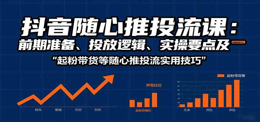 抖音随心推投流课：前期准备、投放逻辑、实操要点及起粉带货等随心推投流实用技巧-吾爱网创