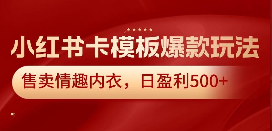 小红书卡模板爆款玩法，售卖情趣内衣，日盈利500+【揭秘】-吾爱网创