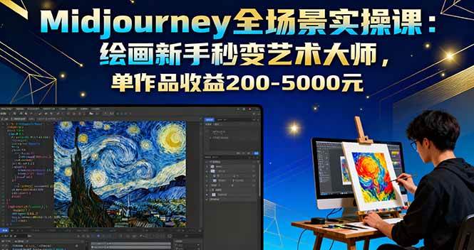 （16125期）Midjourney全场景实操课：绘画新手秒变艺术大师，单作品收益200-5000元-吾爱网创