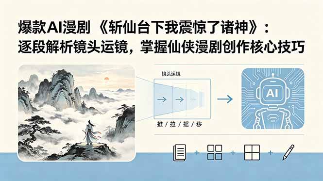 （18620期）爆款AI漫剧《斩仙台下我震惊了诸神》：逐段解析镜头运镜，掌握仙侠漫剧创作核心技巧-吾爱网创