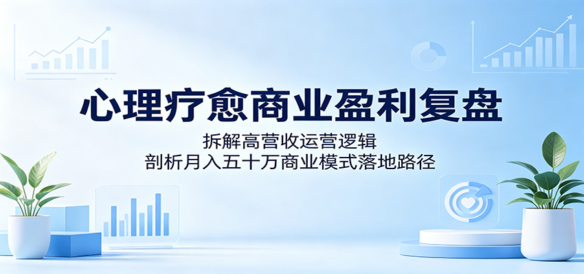 心理疗愈商业盈利复盘:拆解高营收运营逻辑,剖析月入五十万商业模式落地路径-吾爱网创