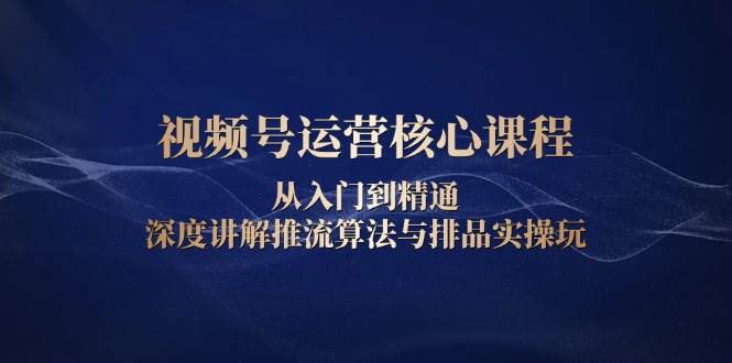 （13863期）视频号运营核心课程，从入门到精通，深度讲解推流算法与排品实操玩-吾爱网创