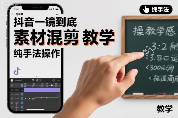 抖音一镜到底素材混剪教学,纯手法操作-吾爱网创