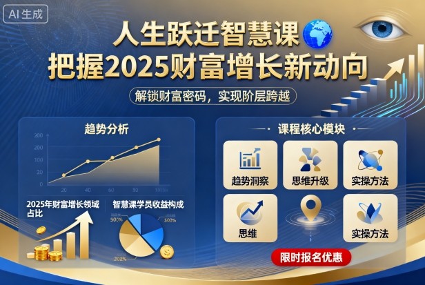 人生跃迁智慧课，把据2025财富增长新动向-吾爱网创