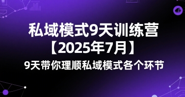 私域模式9天训练营【2025年7月】9天带你理顺私域模式各个环节-吾爱网创