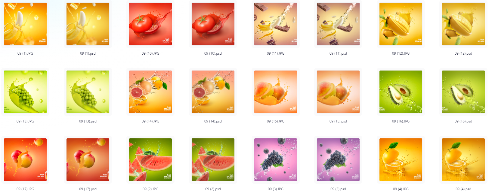 餐饮水果PS模版设计素材17款-吾爱网创