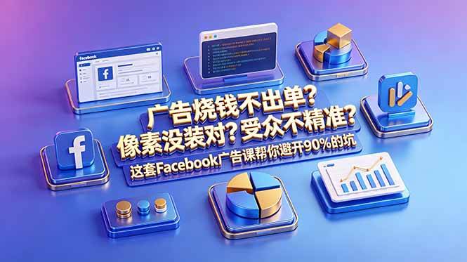 (18850期)广告烧钱不出单?像素没装对?受众不精准?这套Facebook广告课帮你避开90%的坑-原创双语字幕-吾爱网创