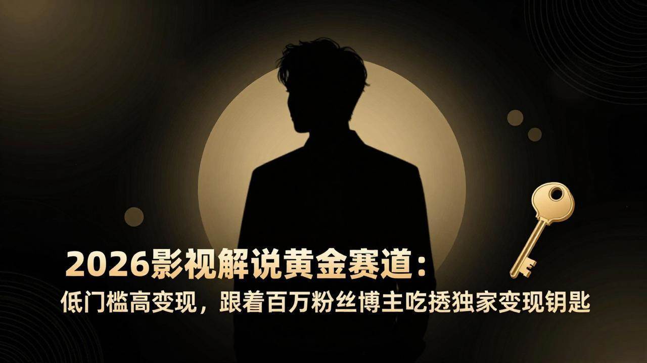 （17721期）2026影视解说黄金赛道：低门槛高变现，跟着百万粉丝博主吃透独家变现钥匙-吾爱网创