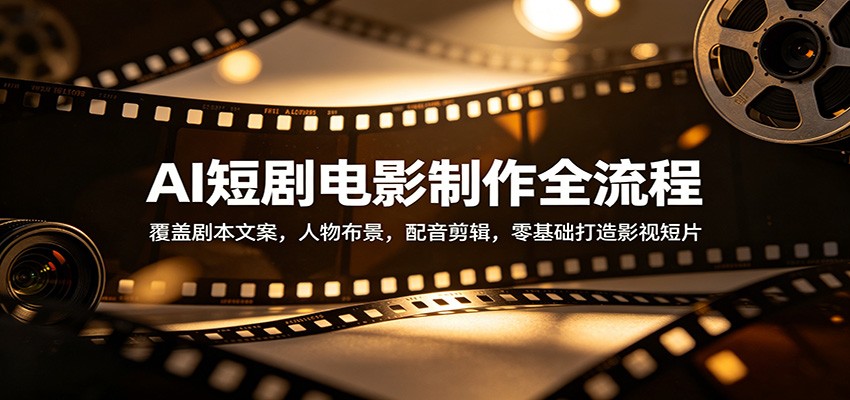 AI短剧电影制作全流程：覆盖剧本文案，人物布景，配音剪辑，零基础打造影视短片-吾爱网创