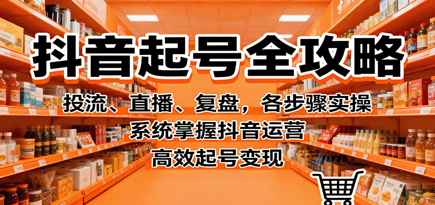 抖音起号全攻略,投流、直播、复盘,各步骤实操,系统掌握抖音运营,高效起号变现-吾爱网创